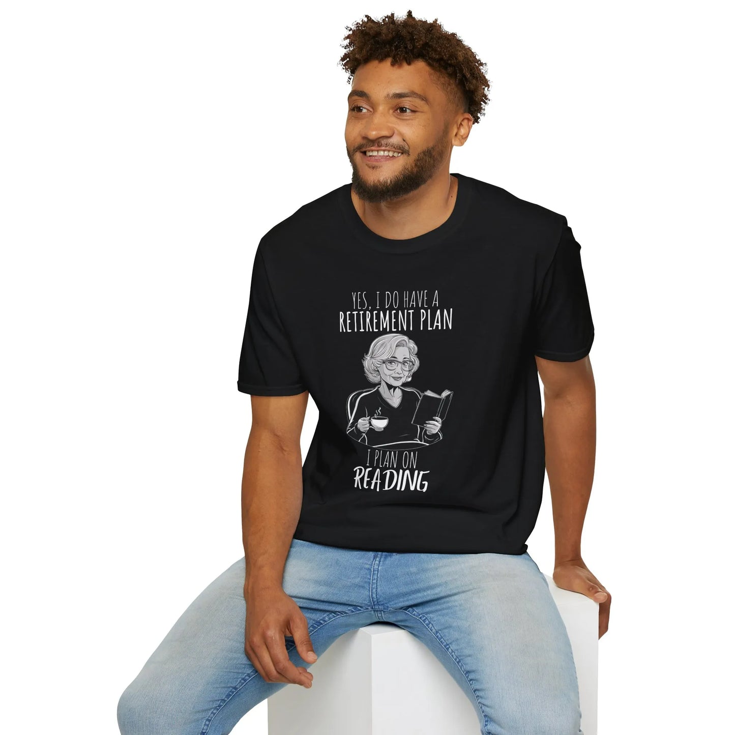 Retirement Plan T-Shirt, cozy reading outfit, organic cotton tee for book lovers, relaxed fit unisex shirt 📖