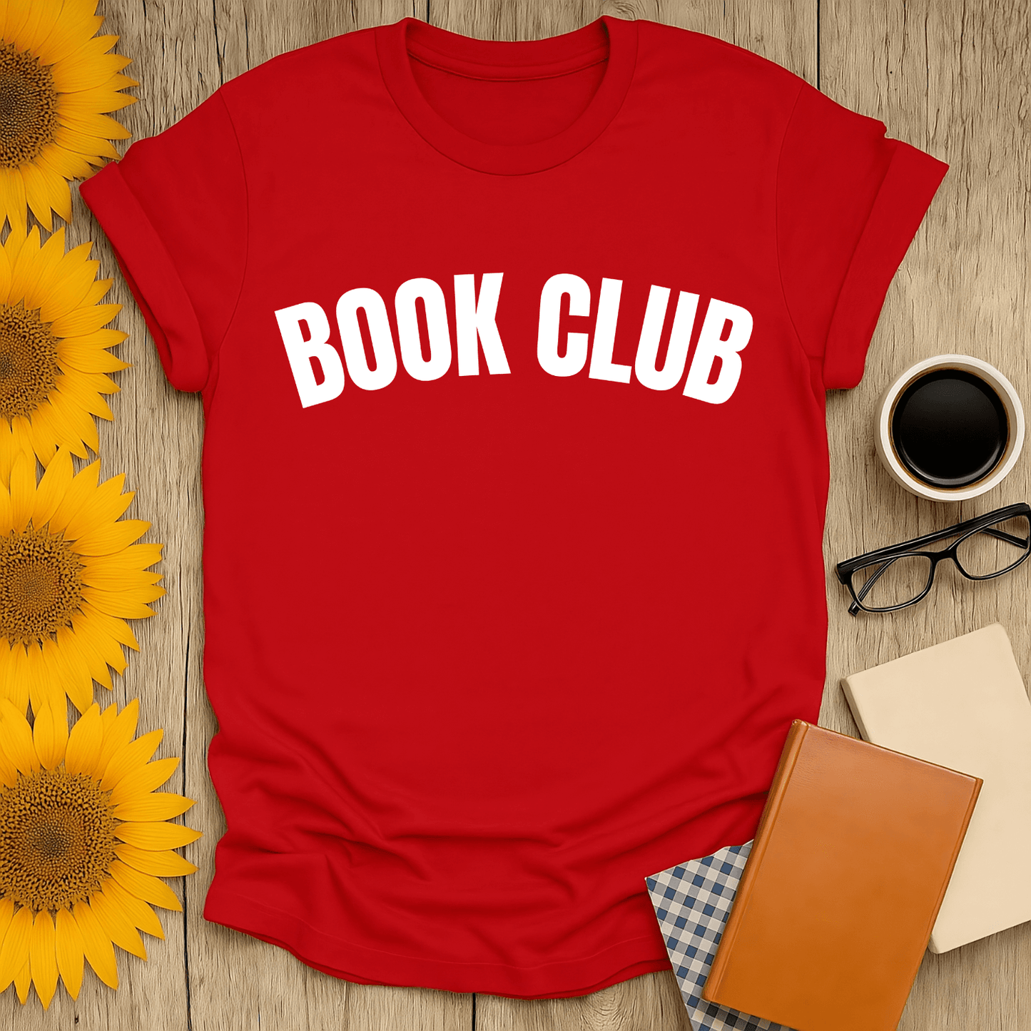 Red Book Club t-shirt for book lovers, made from 100% ring-spun cotton with a premium screen-printed design.
