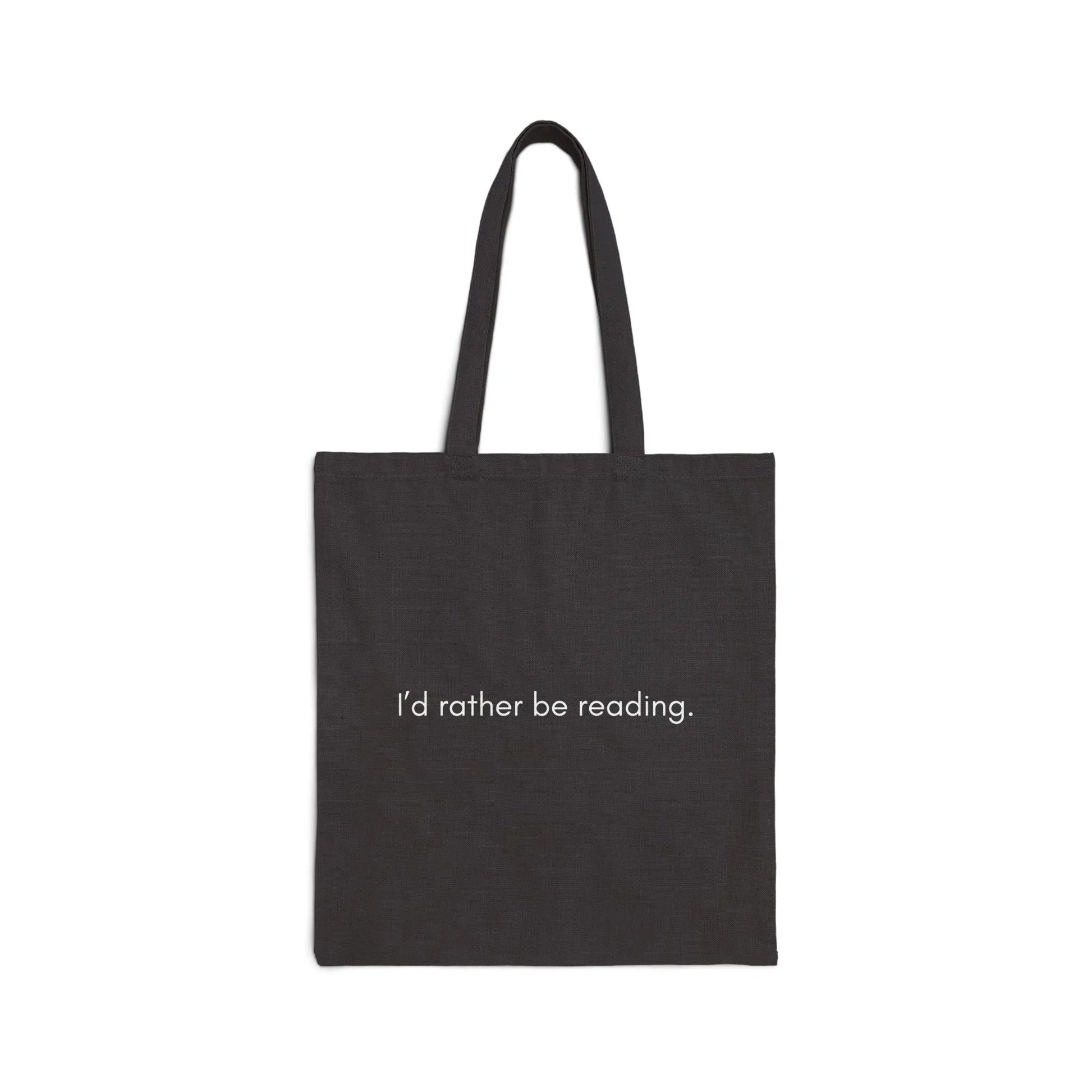 Rather Be Reading Tote Bag with minimalist design, perfect for book lovers who enjoy cozy aesthetics and witty bookish humor.