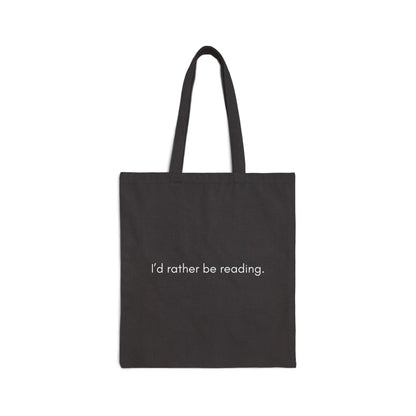 Rather Be Reading Tote Bag with minimalist design, perfect for book lovers who enjoy cozy aesthetics and witty bookish humor.