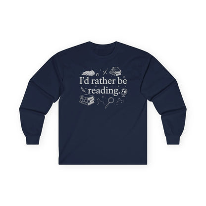 Rather Be Reading 2 Long Sleeve featuring cozy design for book lovers, perfect as gifts for readers with a classic fit.