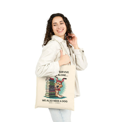 Books & Dogs, Perfect Combo Tote Bag featuring a cute dog graphic and book design on a durable canvas bag.