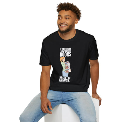 Book Friends Only T-Shirt, relaxed fit unisex shirt for book lovers, cozy reader aesthetic tee, perfect gift for bibliophiles 📖