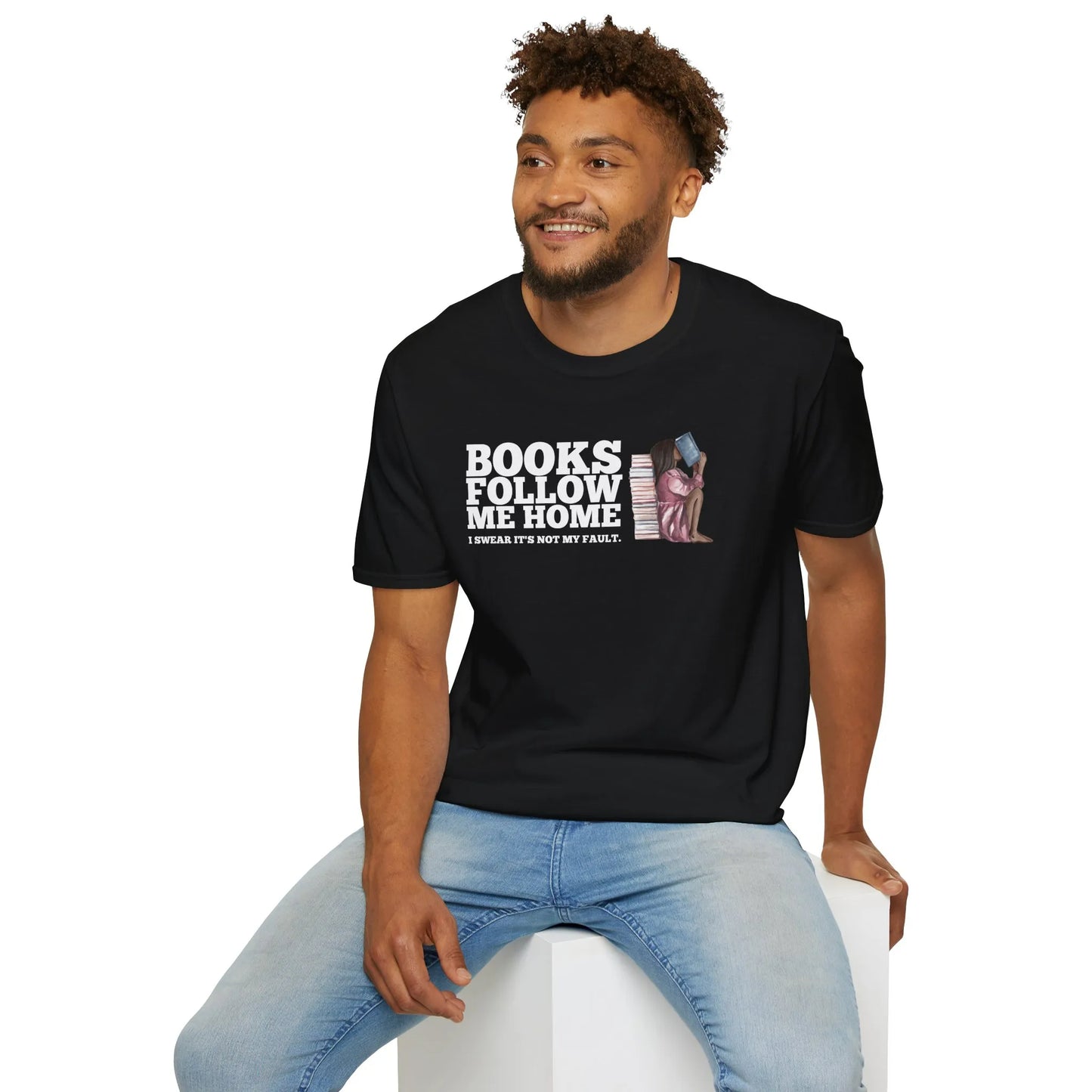 Followed by Books T-Shirt in relaxed fit unisex style, perfect gift for book lovers. Cozy reader aesthetic tee. 📖