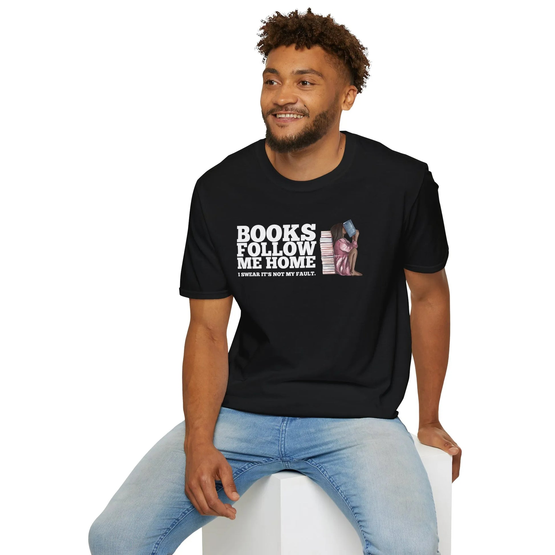Followed by Books T-Shirt in relaxed fit unisex style, perfect gift for book lovers. Cozy reader aesthetic tee. 📖