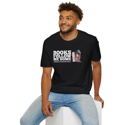 Followed by Books T-Shirt in relaxed fit unisex style, perfect gift for book lovers. Cozy reader aesthetic tee. 📖