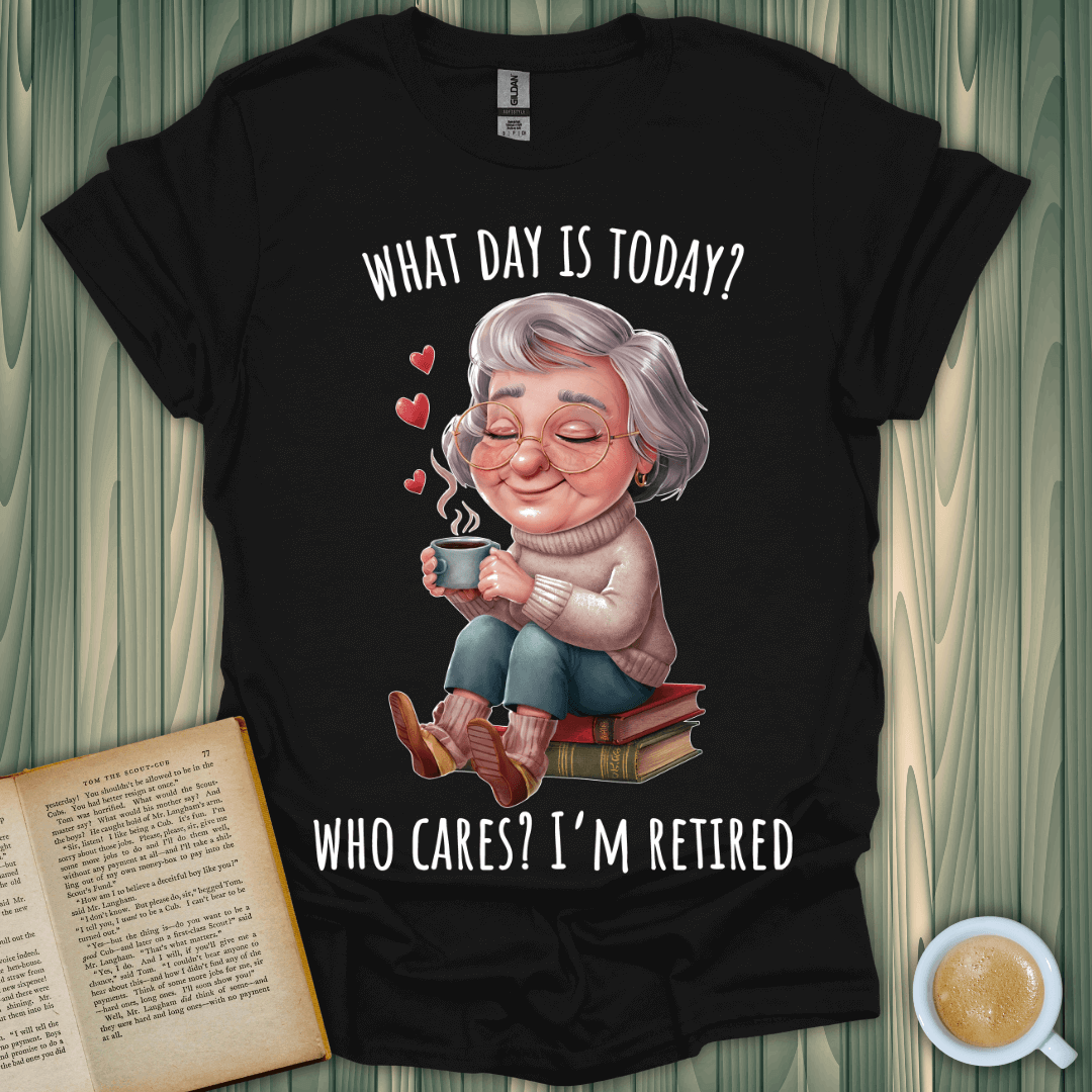 Retired & Relaxed T-Shirt for book lovers, featuring a cute design and cozy fit, perfect for lounging at home.