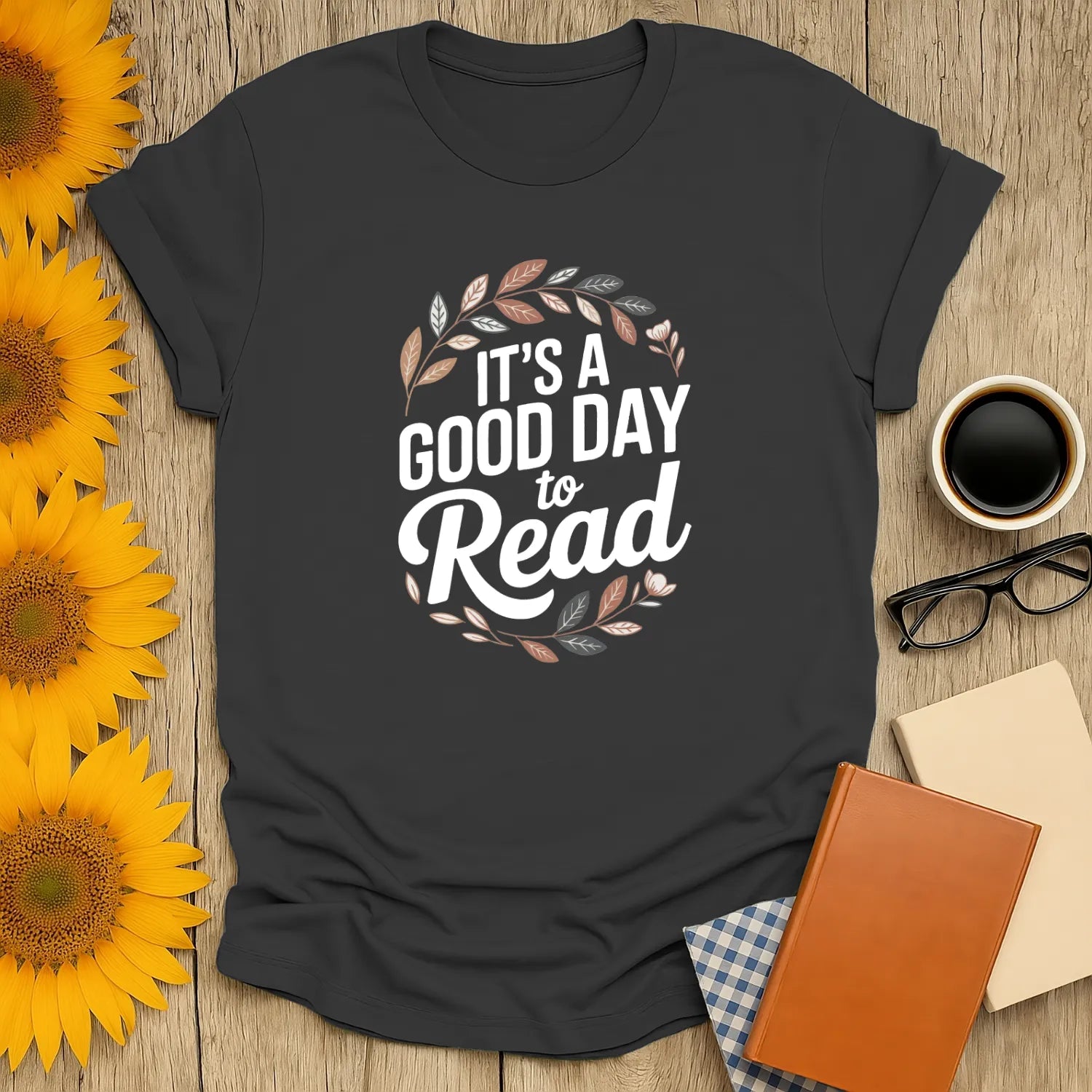 Good Day to Read T-Shirt with bookish humor, perfect gift for cat lovers and cozy readers. Ideal book lover shirt.