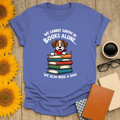 Pup Page Turner T-Shirt, relaxed fit unisex, organic cotton, perfect gift for book lovers 📖, cozy reading vibe.