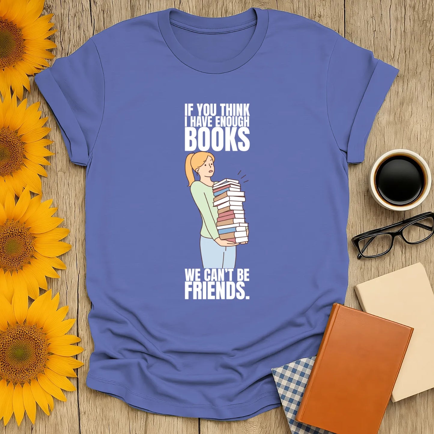 Book Friends Only T-Shirt featuring a whimsical design for book lovers, relaxed fit unisex, perfect gift for readers 📖.