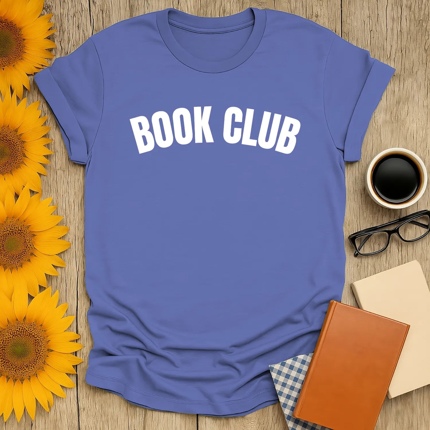Book Club T-Shirt in relaxed fit, cozy organic cotton tee, perfect for book lovers, reading aesthetic 📖, gift for readers.