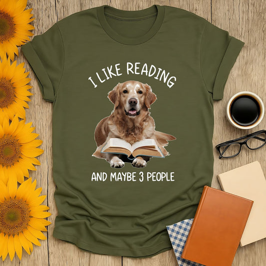 Unisex book lover t-shirt featuring a dog with a book, perfect for reading enthusiasts who enjoy humor.