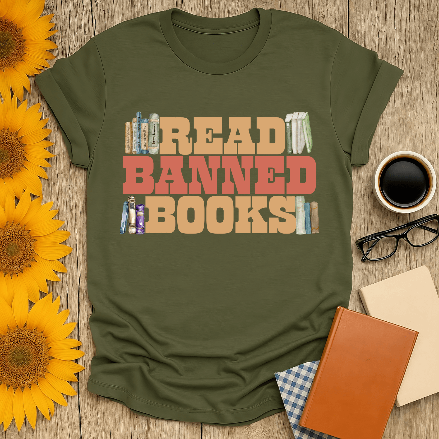 Read Banned Books t-shirt for book lovers, featuring a premium screen-printed design on ring-spun cotton.