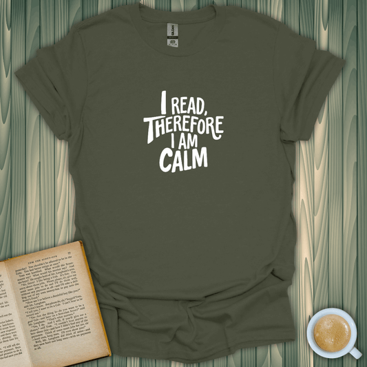 Reading Keeps Me Calm T-Shirt for book lovers, featuring a stylish screen-printed design on breathable cotton.