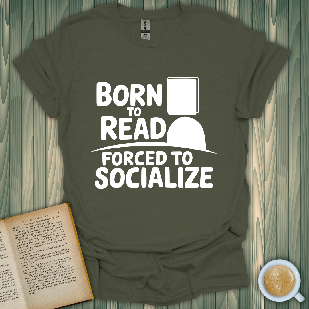 Born to Read t-shirt for book lovers, 100% cotton, breathable, unisex fit, premium screen-printed design.