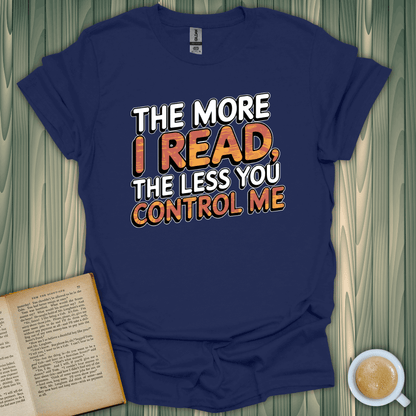 Reading for Freedom T-Shirt in navy, perfect for book lovers with a fun quote on a comfy, breathable fabric.