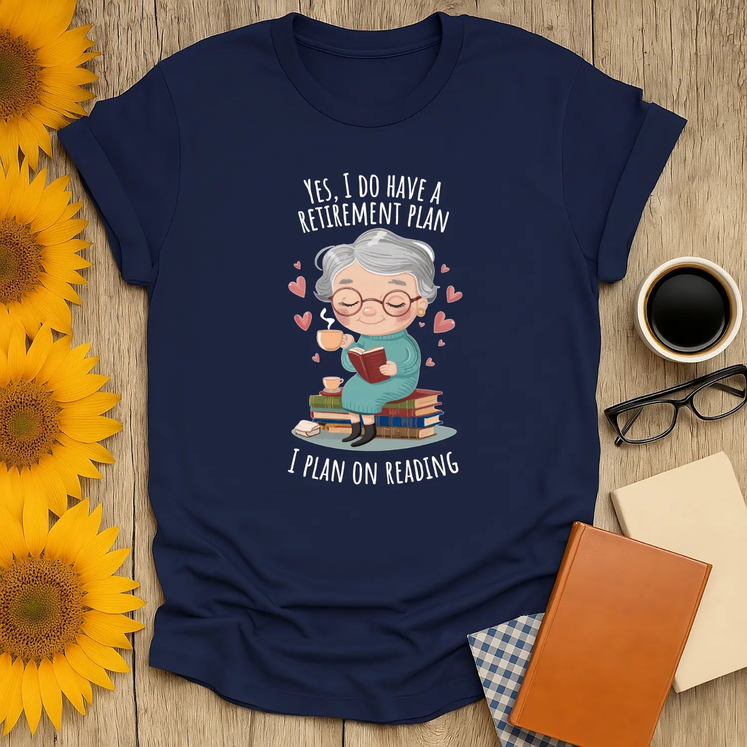 Retirement Reading Plan T-Shirt, cozy reading outfit, relaxed fit unisex shirt for book lovers, perfect gift for readers 📖