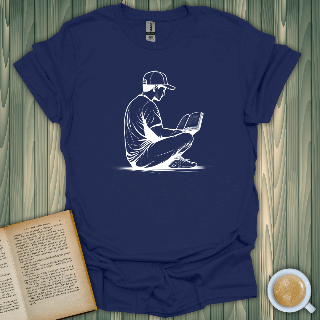 Reading in Serenity T-Shirt for book lovers, featuring a relaxed fit and premium screen-printed design.