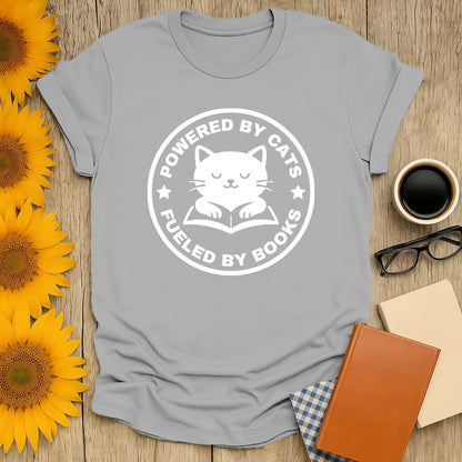 Funny reading tee featuring a cute cat and book design, perfect for book lovers and cozy vibes.
